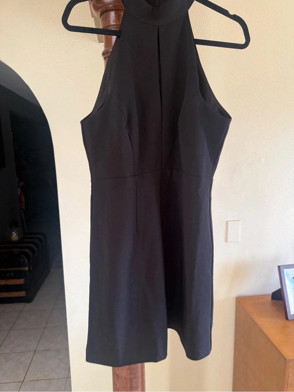 Bardot Black Keyhole Halter Mini Dress